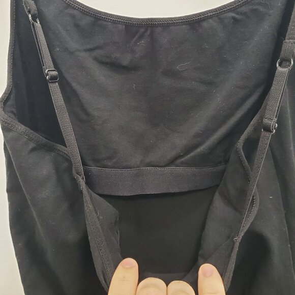 Express Women's Y2K Black Built In Shelf Bra Bodycon Mini Cami Slip Dress Size L - Picture 3 of 6